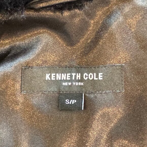 Kenneth Cole Black Faux Fur Coat Plush Soft Quilted Glam Jacket Size Small - Picture 9 of 9